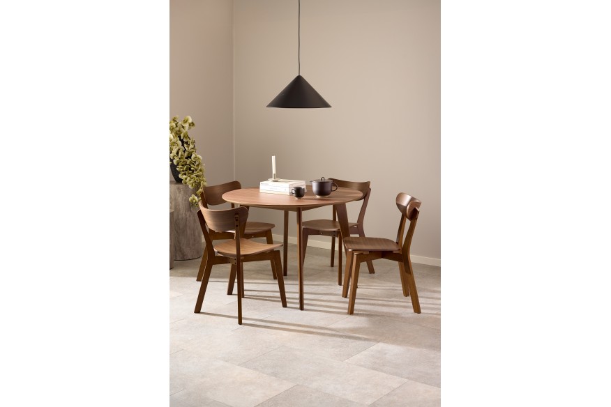 ROXY Natural Walnut - ROUND WOODEN TABLE FOR KITCHEN/DINING ROOM RETRO